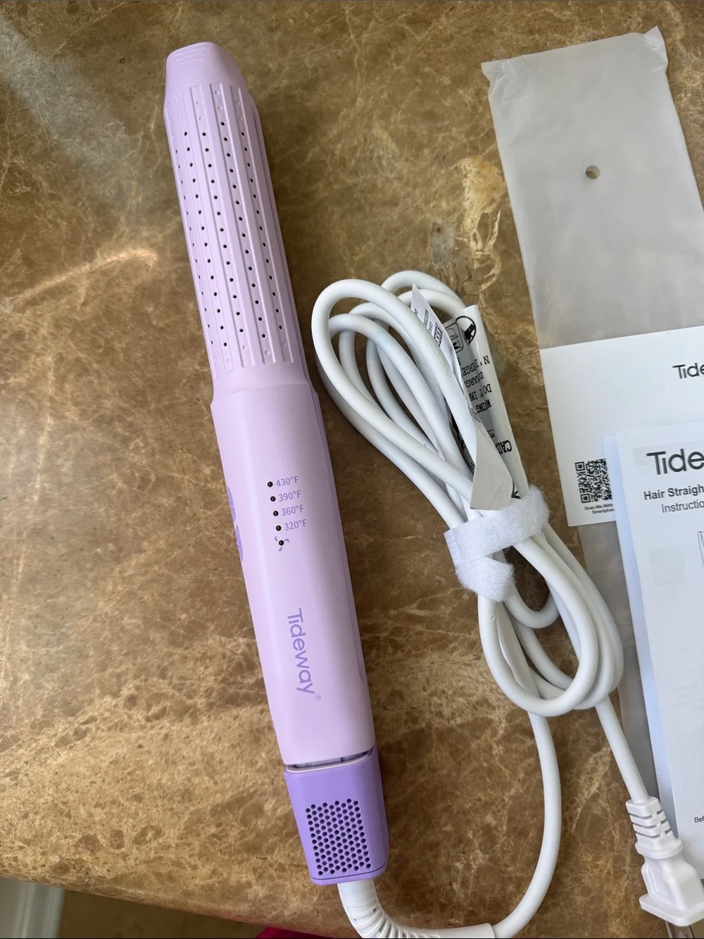 NEW Open Box Tideway Glacier  3-in-1 Hair Straightener & Curling Iron | Purple